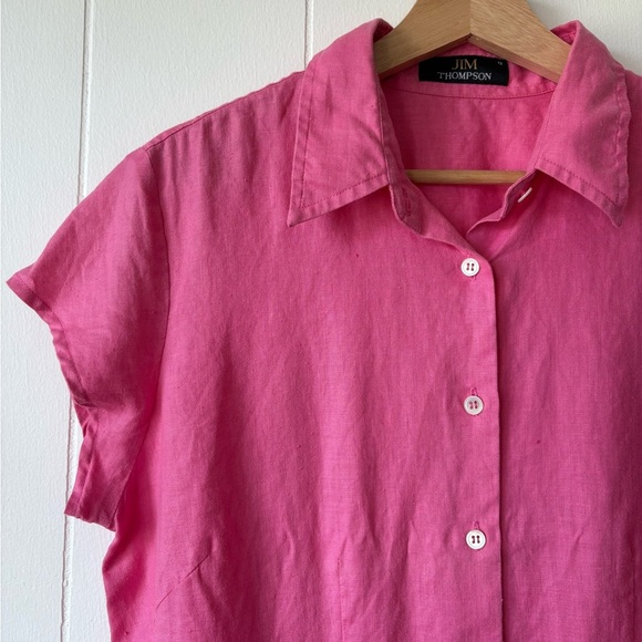 Jim Thompson 100% Linen Button-Down Top | Size 12 - Picture 4 of 5